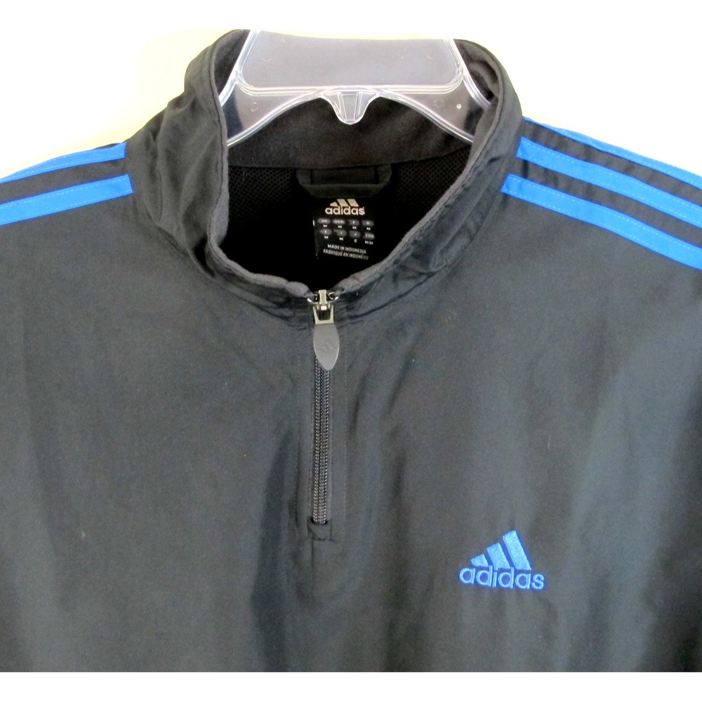Adidas 1/4 Zip Golf Pullover Men's Med Black Long Sleeve Embroidered Sports - Picture 3 of 9